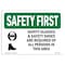 Signmission OSHA Sign, Glasses And Shoes W/ Symbol, 10in X 7in Rigid Plastic, 10" W, 7" H, Landscape OS-SF-P-710-L-10899 - alternate 1